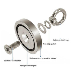 Neodymium Magnetic Fishing Magnet with Countersunk Eyebolt