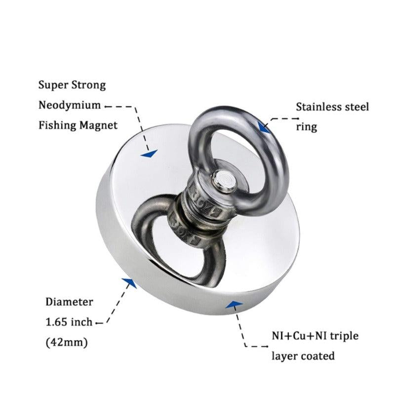 Neodymium Magnetic Fishing Magnet with Countersunk Eyebolt