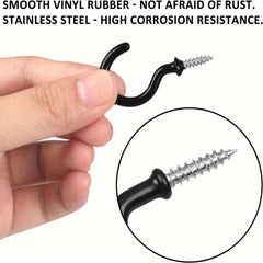 90pcs Vinyl Coated Ceiling Hook Kit - 6 Sizes for Plant, Kitchen, Cup Hanging