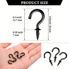120pcs 1/2' Cup-shaped Ceiling Hooks Metal Screw Display Hooks