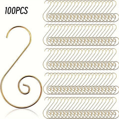 100pcs Stainless Steel Christmas Ornament Hooks S Hanger