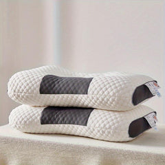 Knitted Cotton Thin Pillow w/ Neck Protection & Massage