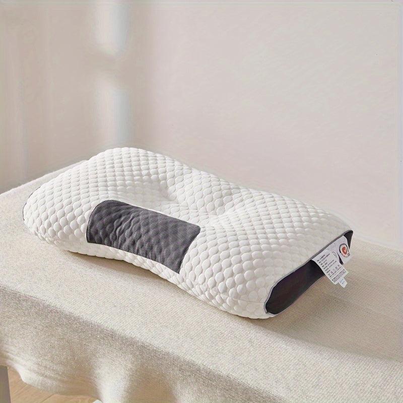 Knitted Cotton Thin Pillow w/ Neck Protection & Massage