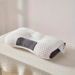 Knitted Cotton Thin Pillow w/ Neck Protection & Massage