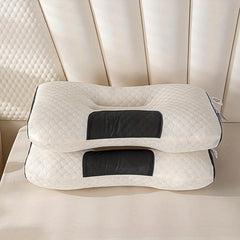 Knitted Cotton Thin Pillow w/ Neck Protection & Massage