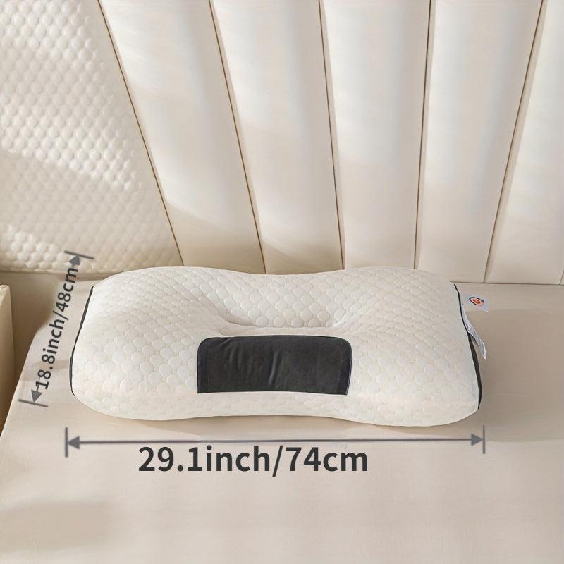 Knitted Cotton Thin Pillow w/ Neck Protection & Massage