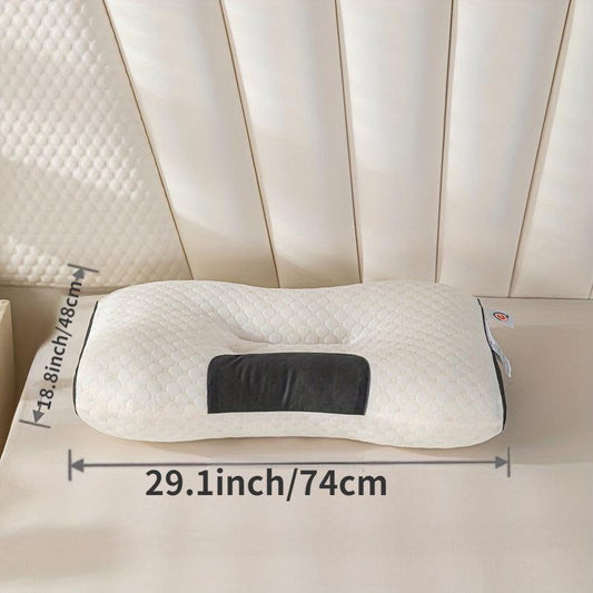 Knitted Cotton Thin Pillow w/ Neck Protection & Massage