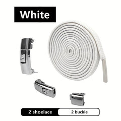 Lazy Man Elastic Shoelaces No Tie Shoe Laces Metal Button