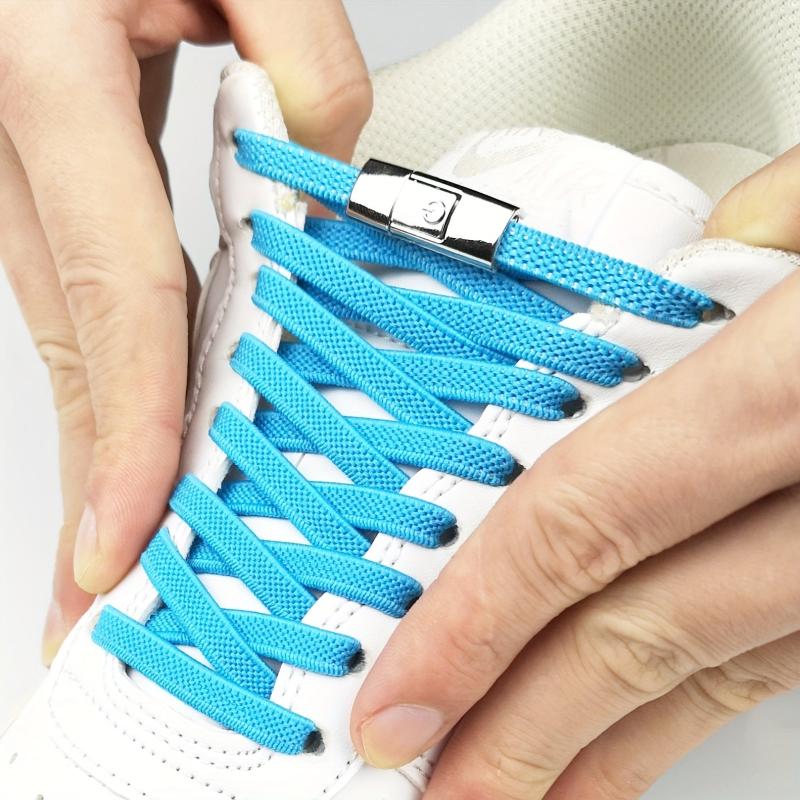 Lazy Man Elastic Shoelaces No Tie Shoe Laces Metal Button