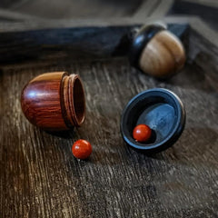 Mini Sandalwood Medicine Pill Box Portable Tablets Storage Sealed Can