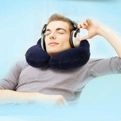 Inflatable Soft Car Travel Neck Rest Air Cushion U Pillow