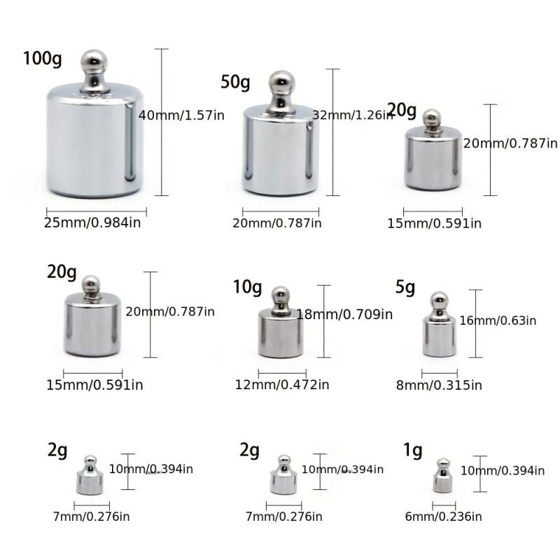 17pcs Precision Weight Set 10mg 100g Calibration Steel Kit Set