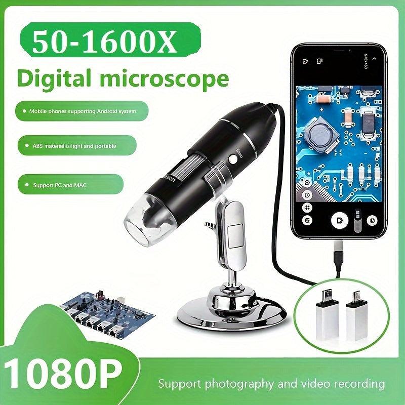 3 in 1 HD Digital Microscope Support Mobile Phone Android Computer 1600X