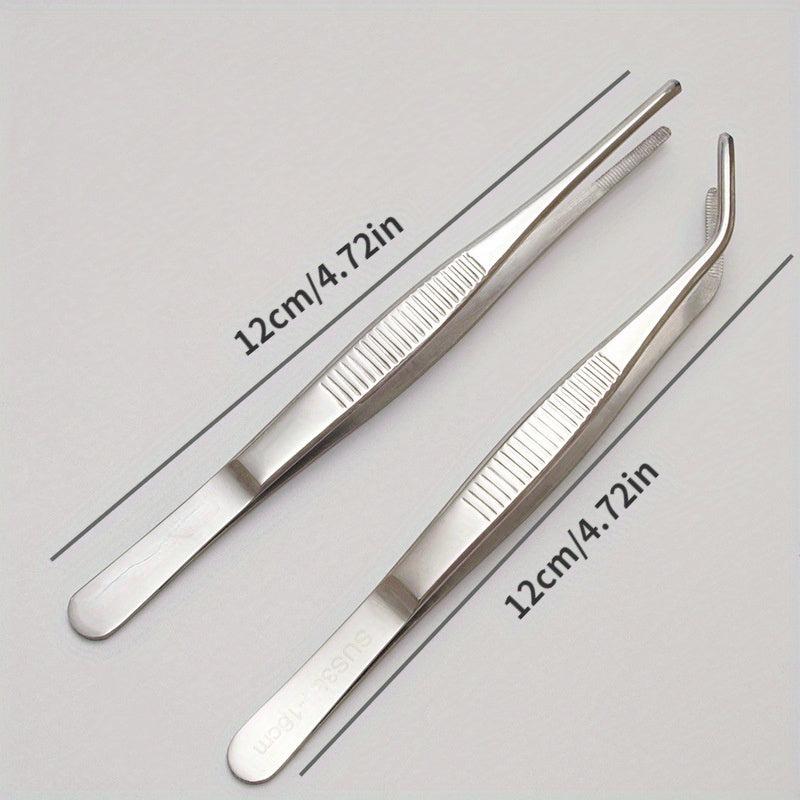 2pcs Stainless Steel Tweezers for Precision Work