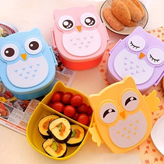 Cartoon Owl Student Bento Box Sealed Lunch Box