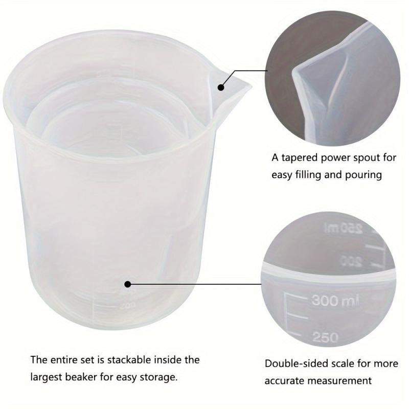 9pcs Plastic Cylinders & Beakers Set with 4 Bottles & 5 Cups