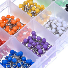 600pcs Push Pins Map Tacks 1 8 Inch Round Head Assorted Colors Stainless Point