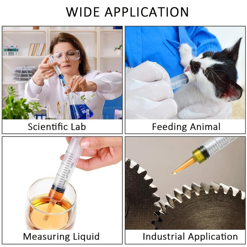 4pcs Industrial Syringe Liquid Measurement Tool for Laboratories Dispensing