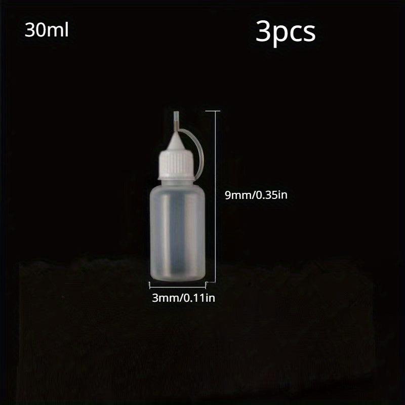 3pcs 10ML 30ML Sealing Glue Bottle Craft Tool DIY Glue Applicator Needle