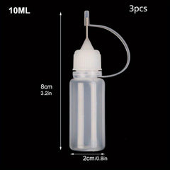 3pcs 10ML 30ML Sealing Glue Bottle Craft Tool DIY Glue Applicator Needle