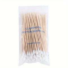 100pcs 6in Wooden Stick Cotton Swabs Industrial Dust Birch Wood