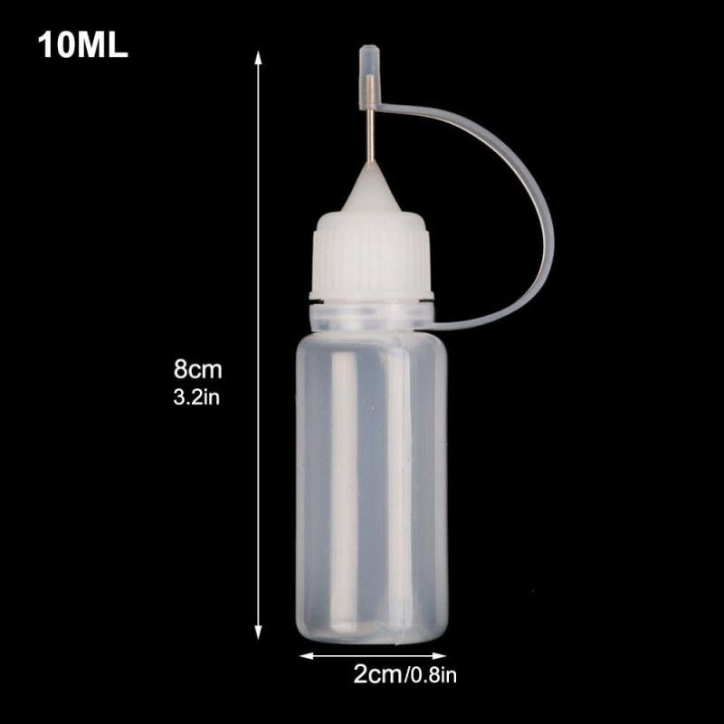 10pcs 10ML Glue Applicator Needle Squeeze Bottle for DIY Craft Tool