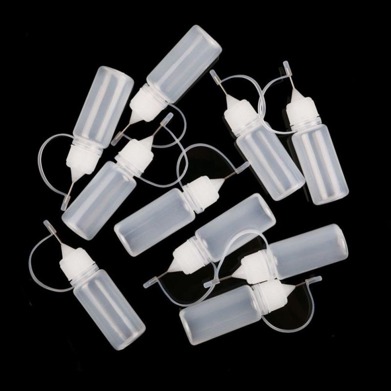 10pcs 10ML Glue Applicator Needle Squeeze Bottle for DIY Craft Tool