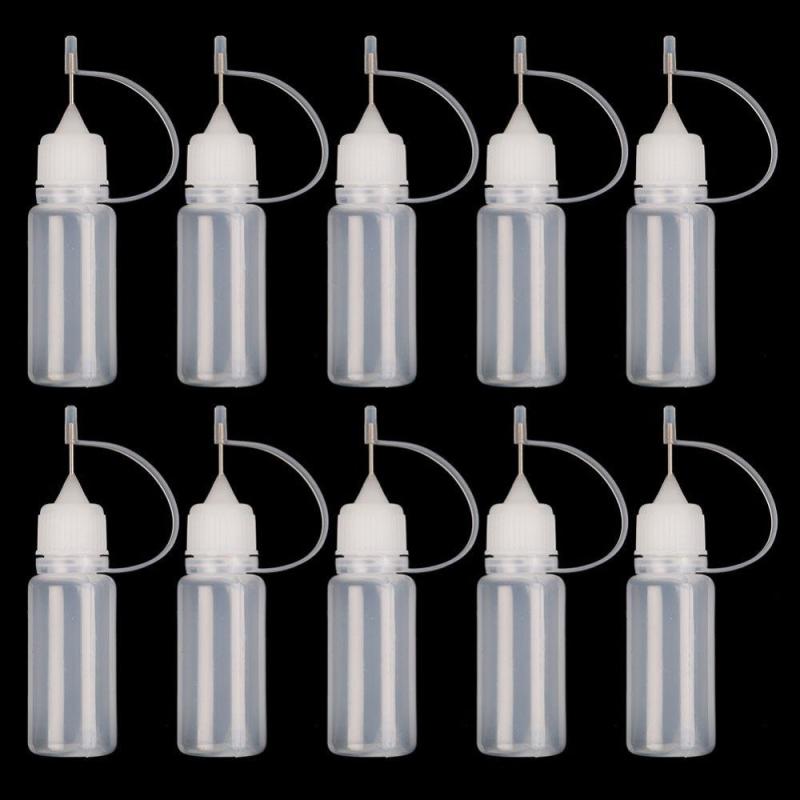 10pcs 10ML Glue Applicator Needle Squeeze Bottle for DIY Craft Tool