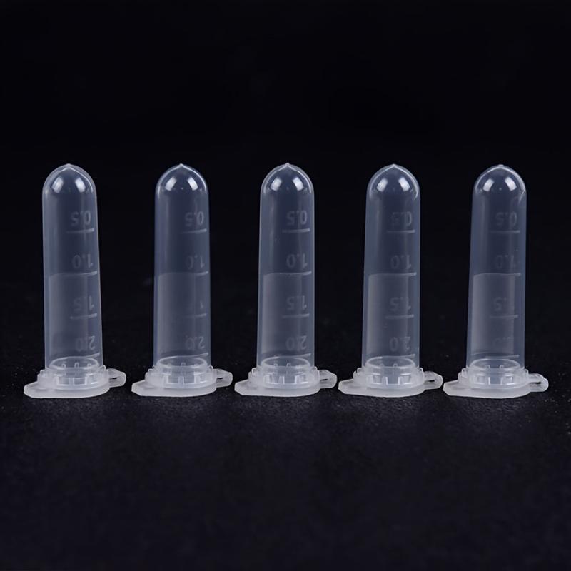 50pcs 2ml Clear Micro Test Tube Centrifuge Tubes Vial Snap Cap Container