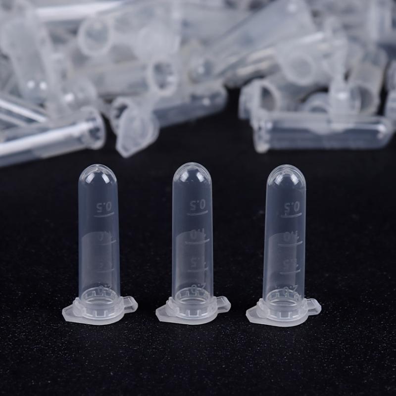 50pcs 2ml Clear Micro Test Tube Centrifuge Tubes Vial Snap Cap Container