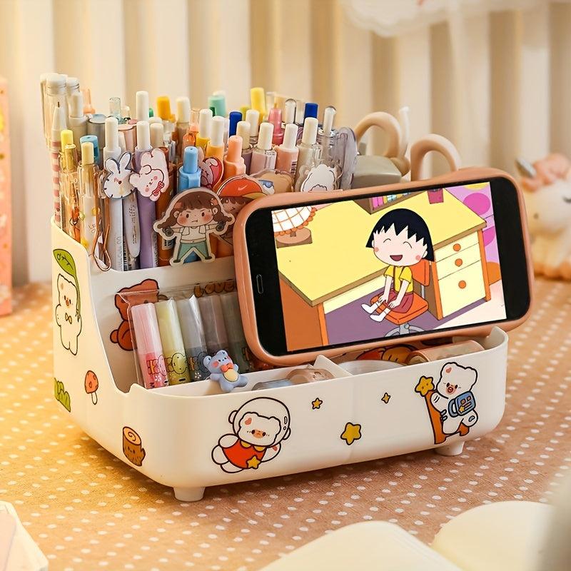 Kid's Desk Organizer Box with Phone Holder