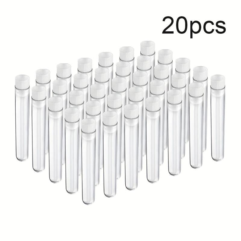50pcs 12x100mm Clear Plastic Test Tubes With Caps 8ml Capacity