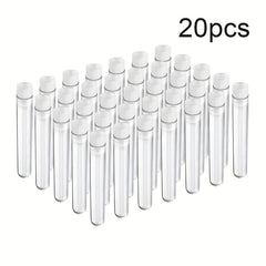 50pcs 12x100mm Clear Plastic Test Tubes With Caps 8ml Capacity