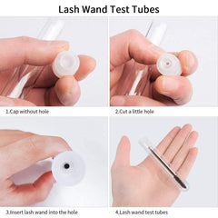 50pcs 12x100mm Clear Plastic Test Tubes With Caps 8ml Capacity
