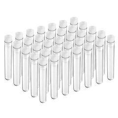 50pcs 12x100mm Clear Plastic Test Tubes With Caps 8ml Capacity