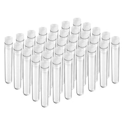 50pcs 12x100mm Clear Plastic Test Tubes With Caps 8ml Capacity