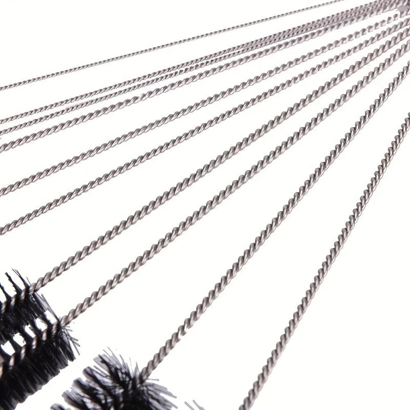 10pcs Stainless Steel Test Tube Cleaning Brushes Set