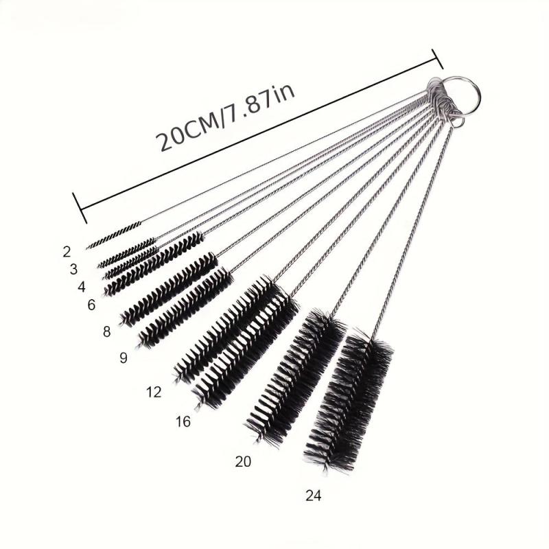 10pcs Stainless Steel Test Tube Cleaning Brushes Set