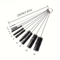 10pcs Stainless Steel Test Tube Cleaning Brushes Set
