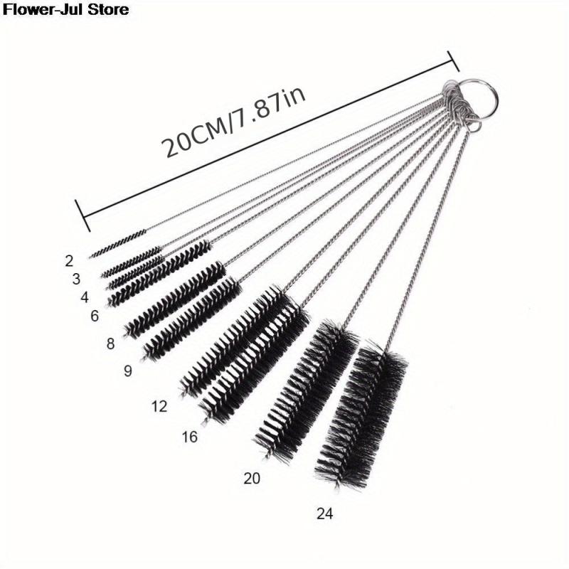 10pcs Stainless Steel Test Tube Cleaning Brushes Set
