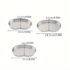 3pcs Stainless Steel Kidney Shaped Disinfection Tray