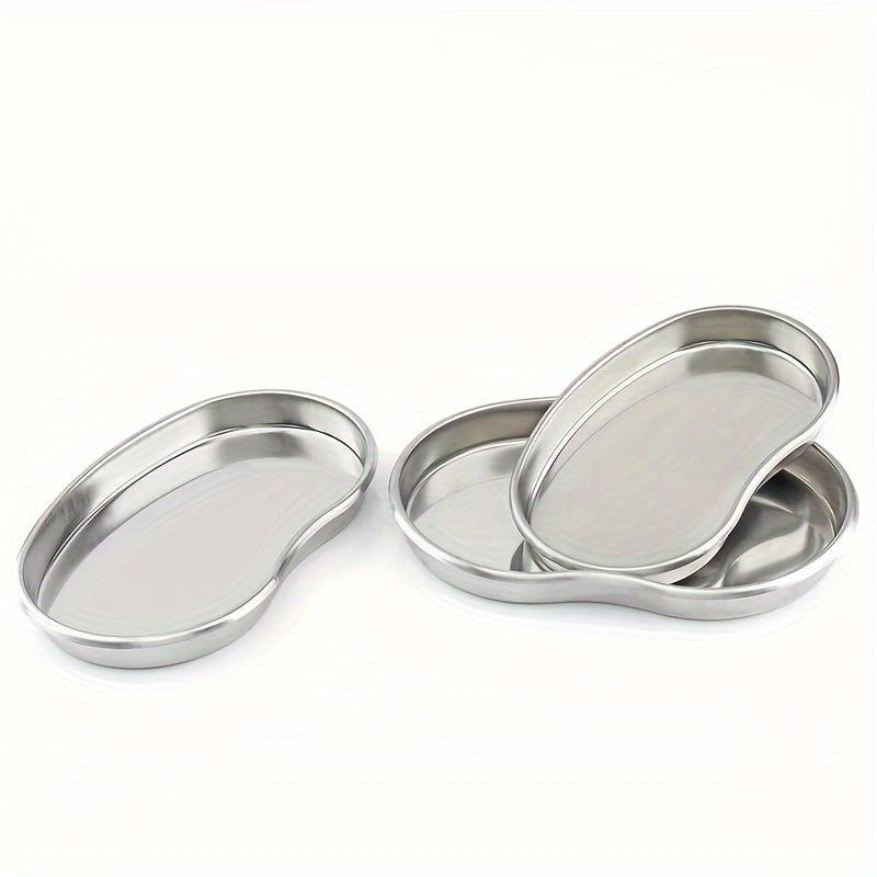 3pcs Stainless Steel Kidney Shaped Disinfection Tray