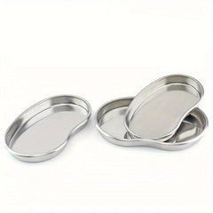 3pcs Stainless Steel Kidney Shaped Disinfection Tray