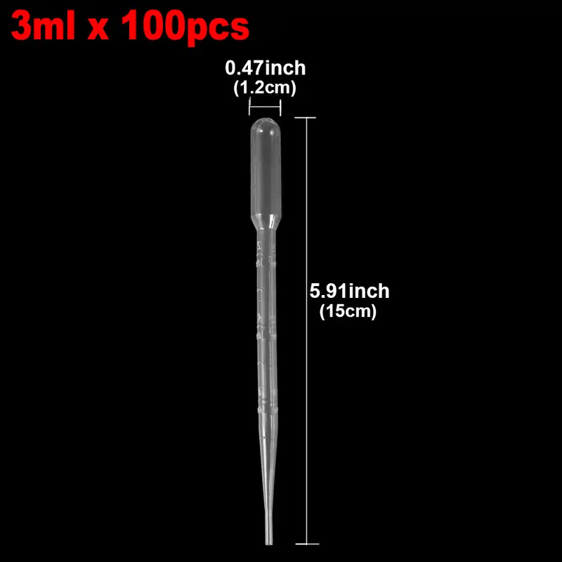 100pcs 1 2 3ml Transfer Pipettes Eye Dropper Disposable Liquid Droppers