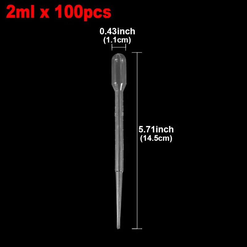 100pcs 1 2 3ml Transfer Pipettes Eye Dropper Disposable Liquid Droppers