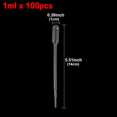 100pcs 1 2 3ml Transfer Pipettes Eye Dropper Disposable Liquid Droppers