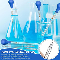 Glass Graduated Droppers Lab Pipettes 10ml with Rubber Hats