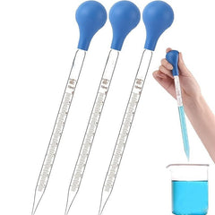 Glass Graduated Droppers Lab Pipettes 10ml with Rubber Hats