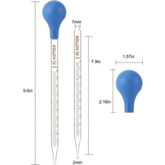 Glass Graduated Droppers Lab Pipettes 10ml with Rubber Hats
