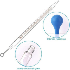 Glass Graduated Droppers Lab Pipettes 10ml with Rubber Hats